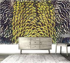 3d Abstract Peacock Feather Wallpaper Removable Self Etsy Feather Wallpaper Wallpaper Mural