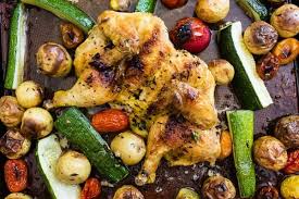 Let the hens rest 10 minutes before carving. Sheet Pan Spatchcocked Cornish Hens With Summer Vegetables Nutmeg Nanny