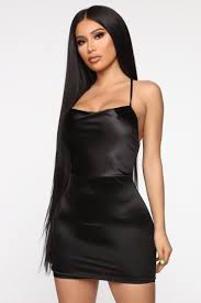 Coming Out Satin Mini Dress Black In 2020 Mini Black Dress Mini Dress Blue Dress Short