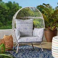 better homes gardens ventura outdoor kid s stationary egg chair gray walmart com in 2021 kids stationary egg chair outdoor furniture collections
