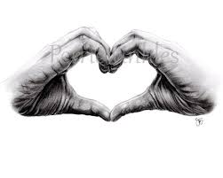 Today, we're learning how to draw two different hands coming together to make a heart. Heart Hands Hands Drawing Wedding Art Romantic Art I Love You Hand I Love You Hands Charcoal Drawing I Lo How To Draw Hands Drawings Romantic Art