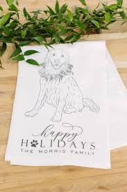 Personalized Pet Sketch Flour Sack Towel Pet Drawing Dish Towel Custom Tea Towels Linens Kitchen Towel Weddi Custom Tea Towel Flour Sack Towels Wedding Napkins