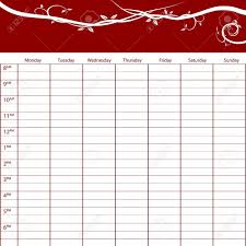 an image of a weekly time management task chart