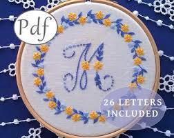 Stem stitch is a little more tricky for . Alphabet Hand Embroidery Pattern Etsy