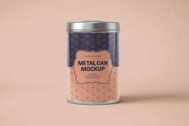 Glossy Round Tin Can Box Mockup Set Box Mockup Metal Tin Tin Can