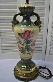 There are 746 floral pattern lamps for sale on etsy, and they cost. Vintage Table Lamp Ceramic With Brass Metal Base Floral Rose Design Green Pink Period Lighting Panchosporch Vintage Table Lamp Antique Table Lamps Ceramic Flowers