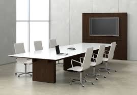 Glass Top Rectangle Conference Table With Presentation Wall Conference Room Design Office Furniture Modern Meeting Room Table Design