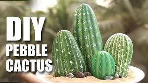 Draw several slightly curved, horizontal lines of various lengths to indicate the cacti are known for their sharp spikes, so draw these using short lines. How To Make A Diy Pebble Cactus Youtube