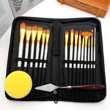 How to draw a paint brush. 17pcs Artist Paint Brush Set With Canvas Bag Paint Scraper Sponge For Watercolor Brush Oil Acrylic Drawing Painting Art Supplies Buy Sell Online Best Prices In Srilanka Daraz Lk