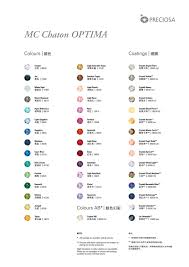 Optima Colour Chart By Preciosa Crystal Components Issuu