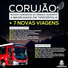 Corujão: novos horários de ônibus para atender a população durante a  madrugada em Teresópolis; veja os itinerários previstos. – Prefeitura de  Teresópolis