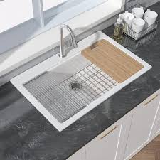 Hole Drop In Workstation Kitchen Sink