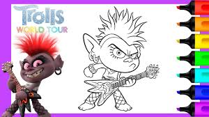 Trolls coloring pages contain all top characters including branch bridget chef king peppy dj suki biggie cooper bergens and of course the main character poppy. How To Color Barb Trolls World Tour Coloring Queen Barb Youtube