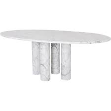 Originale et résolument contemporaine, la forme de son plateau charmera tous vos invités. Table Vintage Ovale En Marbre Blanc 1970 Design Market