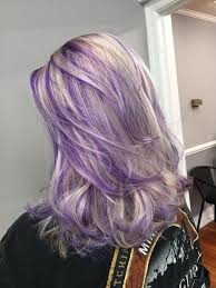 This hairstyle is fun, dynamic, and absolutely stunning. Ash Blond And Purple Hair Purple Blonde Hair Purple Hair Ash Hair Color