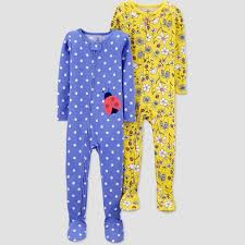 Quick bug and floral pattern. Toddler Girls 2pk Lady Bug Floral Footed Pajama Just One You Made By Carter S Blue Target