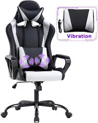 Gaming Chair Office Chair Racing Chair With Lumbar Support Arms Headrest High Back Pu Leather Massage Ergonomic Desk Chair Rolling Swivel Adjustable Pc Computer Gaming Chair Racing Chair Ergonomic Desk Chair