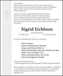 Traueranzeigen von Sigrid Eichhorn