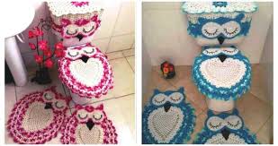 Owl Bathroom Set Free Crochet Pattern Diy Crafts The colors and designs combine to create a great thematic look.