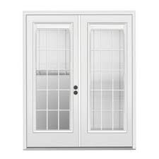 Shop Reliabilt 71 5 In Blinds Between The Glass Primer White Steel French Inswing Patio Door At Lowes Com French Doors Patio French Doors Interior Patio Doors