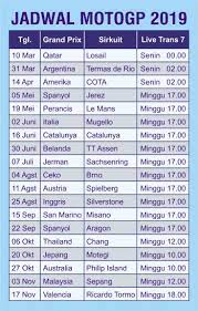 Motogp argentina akan digantikan oleh balapan lain di qatar. Jadwal Motogp 2019 Live Trans7 Dhukha99 Wordpress Com