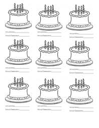 freebie birthday cakes for use in pocket chart calendar