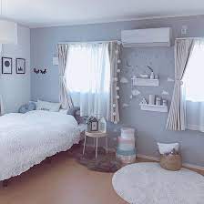 水色の壁紙 アクセントクロス 女の子の部屋 こども部屋 枕元 などのインテリア実例 2019 10 16 19 35 32 roomclip ルームクリップ 女の子 部屋 模様替え 部屋 こども 部屋