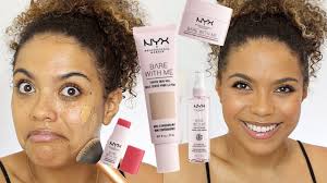 06 golden camel is slightly darker than nc40 and has golden orange undertones. Nyx Bare With Me Review And Wear Test Tinted Skin Veil Primer Setting Spray Blush Youtube