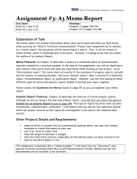 Assignment 3 A3 Memo Report With Assignment Report Template Memo Format Report Template Book Report Templates