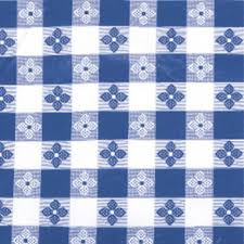 Or on a round table as an overlay. 70 Inch X 52 Inch Blue Check Vinyl Table Cloth