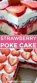 Best Homemade Strawberry Jello Poke Cake Video Sweet And Savory Meals Recipe Desserts Strawberry Recipes Strawberry Poke Cakes