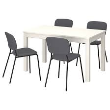 Laneberg Karljan Table And 4 Chairs White Dark Gray Dark Gray Ikea Ikea Table Chair