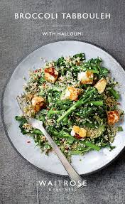 Broccoli Tabbouleh With Halloumi In 2020 Raw Food Recipes Recipes Vegetarian Recipes