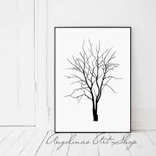 Black And White Tree Drawing Black Tree Bw Tree Tree Print Trees Poster Scandinavian Print Modern Minimalist Black Tree Poster Scandinavian Af Cuadros Decorativos Cuadros Abstracto
