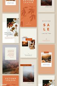 Download Premium Vector Of Autumn Color Tone Social Media Blog Template Social Media Design Inspiration Instagram Template Design Instagram Design