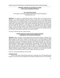 Need to translate kata pembuka from indonesian? Pdf Material Process In The English Clause Functional Grammar Approach
