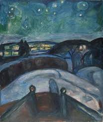 Edvard Munch In Yildizli Gece Si 1893 Soyut Sanat Tablolar Sanatsal