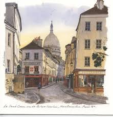 Le Sacre Cœur Montmartre Paris 18eme Fabrice Moireau Illustration Parisienne Peinture Paris