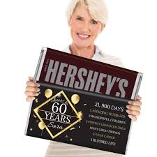 Shop for the perfect 60th birthday gift from our wide selection of designs, or create your own personalized gifts. 60th Birthday Gifts Personalized 5lb Hershey S Chocolate Bar 5lb Bar
