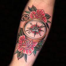 Compass By Courtney O Shea At Everlasting Tattoo San Francisco Traditional Tattoo Sleeve Tattoos Traditional Compass Tattoo