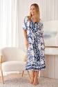Lillian Linen Dress - Blu Scuro | La Strada Clothing for Women ...