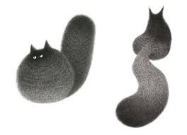 The artist lives by the motto, be happy. Illustrator Uses Black Ink To Create Fluffy Cat Drawings Artfido