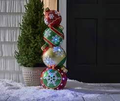 Winter Wonder Lane Lighted Christmas Stacked Ornaments Tabletop Decor Large Outdoor Christmas Decorations Christmas Topiary Outdoor Christmas Diy