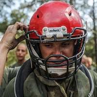 A Class of 2021 cadet prepares for the Big Bad Basic