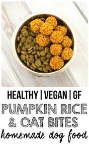 Mash the bananas and add them to the mix, along with canned pumpkin, peanut butter, vegan honey, chia seeds. Kibble Topper Recipe Crunchy Pumpkin Rice N Oat Bites Dog Food Recipes Vegetarian Dog Food Recipe Vegan Dog Food