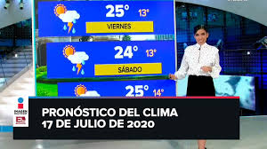 Clima Para Hoy 17 De Julio De 2020 Youtube