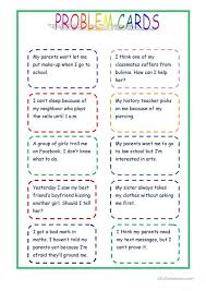 Giving Advice Problem Cards Speaking Activities English Speaking Activities Conversational English
