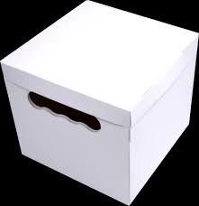 Cutii Tort Albe Cu Capac Si Manere 20x20x18 Cm
