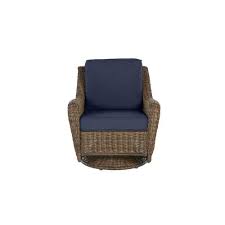 Brown Wicker Rocking Chair Outdoor Patio Swivel W Standard Navy Blue Cushions 313035010068 Ebay Outdoor garden furniture patio rattan wicker rocking egg chair.