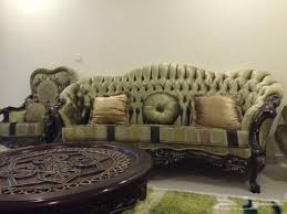 كنب كلاسيك لون اخضر فاتح مع ستاره وسجاد